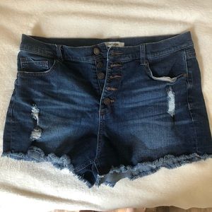 Ripped and Frayed Jean Shorts